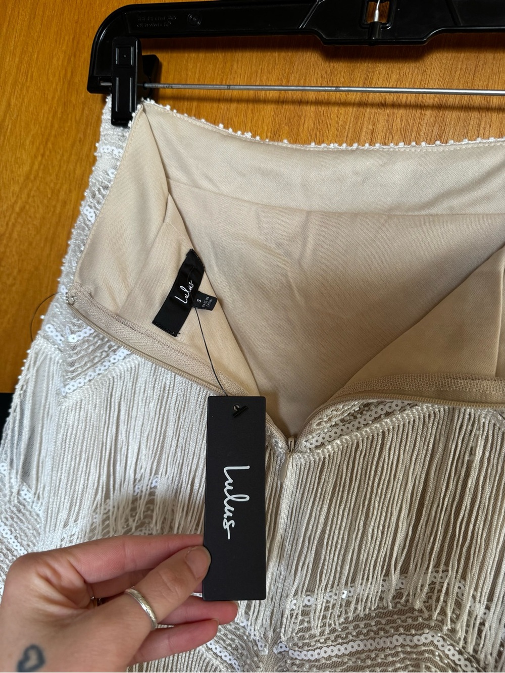 Lulu's White Fringe Sequin Two-piece Set - Picture 4 of 8